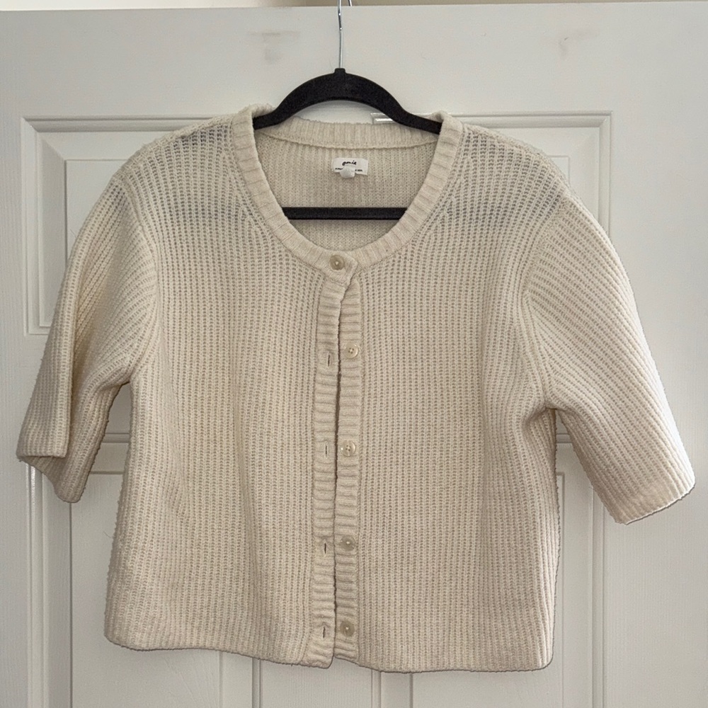 Aerie Cream Button-Up Cardigan